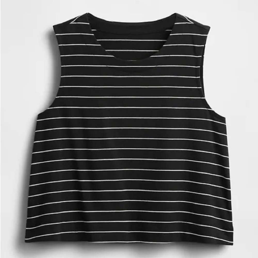 Gap Heavyweight Shell 100% Cotton Tank Top Black & White Stripes